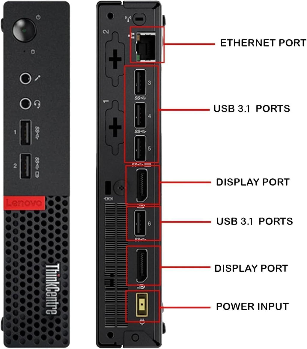 Lenovo ThinkCentre M910Q Tiny Desktop Intel Core i7-6700T 2.8GHz 32GB RAM 1TB SSD Integrated Graphics - WiFi + Bluetooth Adapter - Windows 11 Pro (Renewed)
