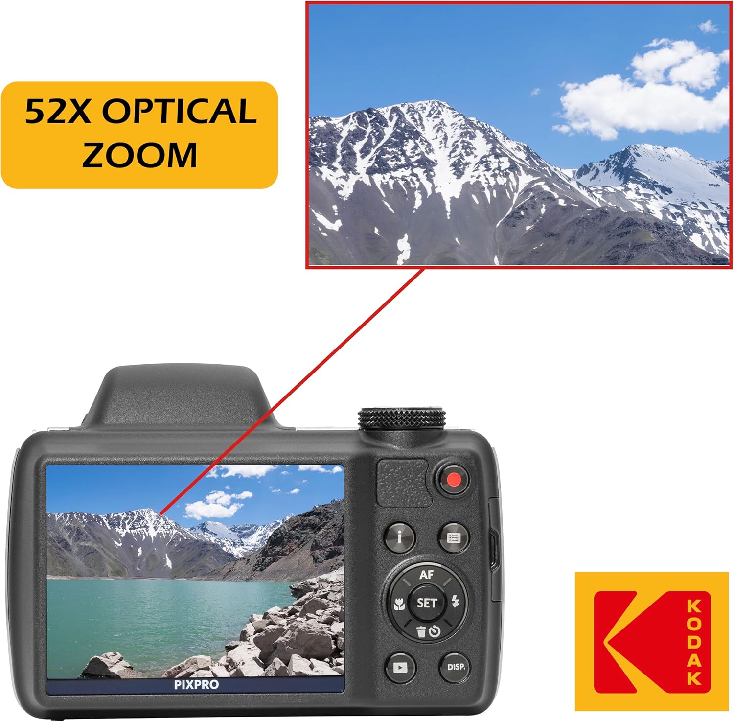 Kodak PIXPRO AZ528 16 MP Full HD Video Digital Camera (Black) with 52x Optical Zoom Bundle with Accessories Including Protective Camera Case, Battery & Charger, 32GB SD Card, Tripod and More