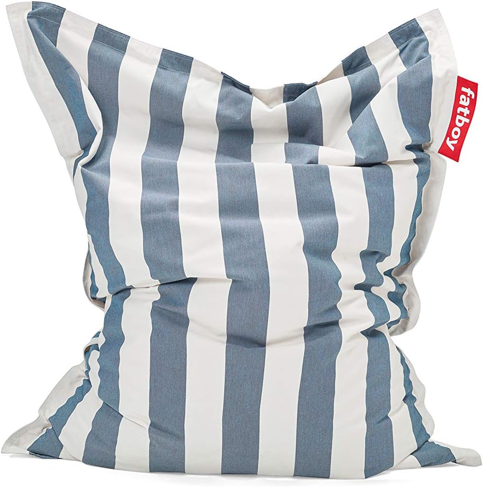 Fatboy Slim Outdoor Bean Bag Chair, Stripe Ocean Blue