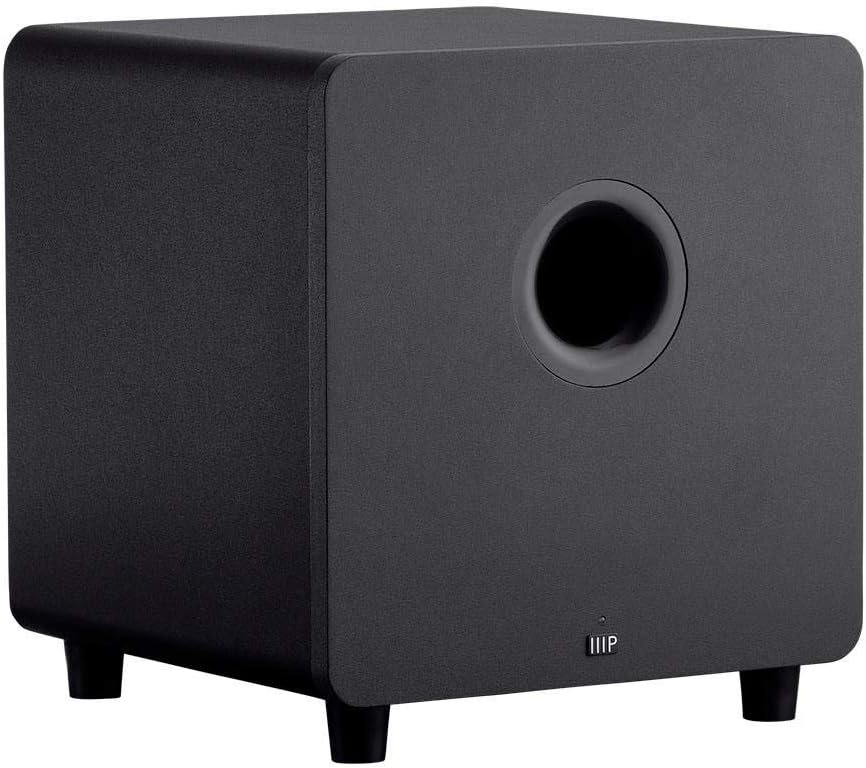 Monoprice HT-35 Premium 5.1-Channel Home Theater System - Charcoal, with Powered Subwoofer, Low Profile Speaker Grilles, Secure Mounting Option, Black (139357)