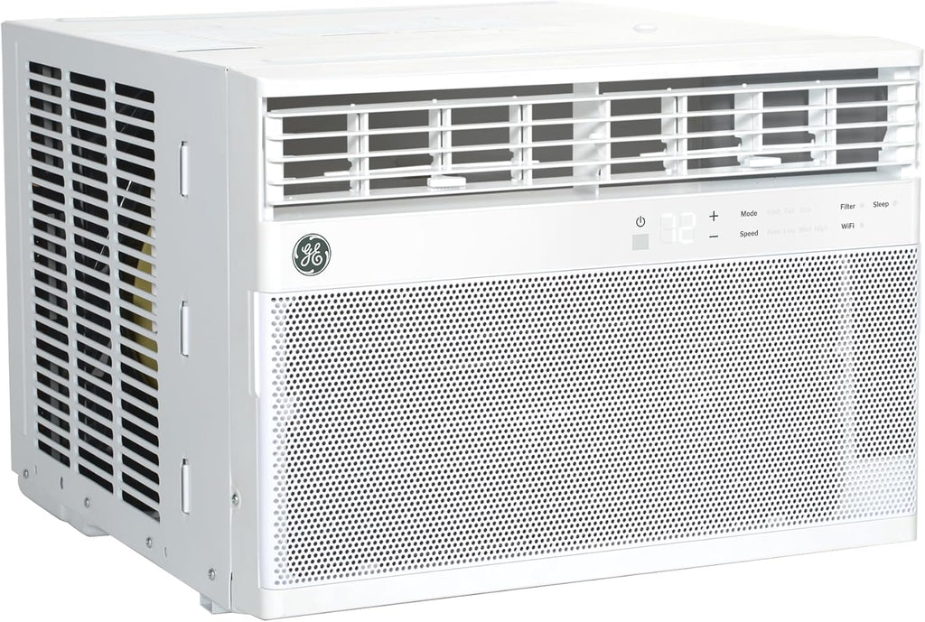 GE Window Air Conditioner 10,000 BTU for Rooms up to 450 sq ft., Wi-Fi Enabled, Energy-Efficient Cooling for Medium Rooms, Easy Install Kit, Control Using Remote or Smartphone App, White