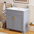 30 Inch Bathroom Vanity with Sink, Modern Bathroom Vanity with Ceramic Basin and Countertop, Easy Assembly, Grey