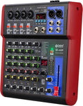D Debra SI Series Professional Portable Recording Mixer Audio with 99 DSP Digital Effects Mic Preamps and USB for DJ Mixer Console Karaoke Home Recording Studio (SI-6UX)