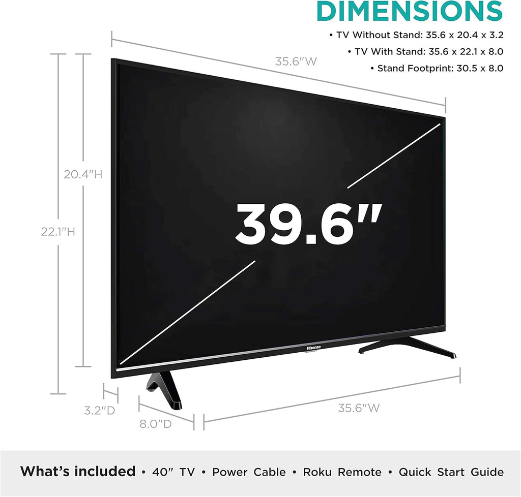 Hisense 40H4F 40-Inch LED Roku Smart TV with Alexa Compatibility (2020) (Renewed)