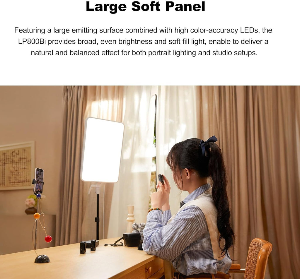 Godox LP800Bi LP800 Bi Color Led Panel with LED Video Baby Stand 1.9M Stand, 85W CCT 2800K~6500K Dimmable Light, CRI ≈ 96 TLCI ≈ 98 Bluetooth Control Studio Lighting for Live Streaming Photography