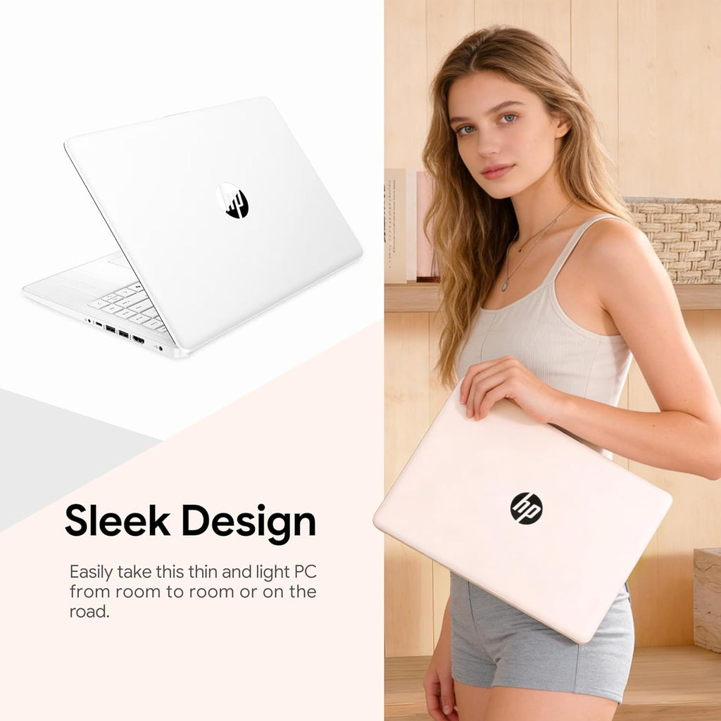 HP 14" Laptop · 576GB Storage · Microsoft 365 Included · 64GB + 512GB SD · 8GB RAM · HD Display · 12-Hour Battery · WiFi · Bluetooth · Windows 11 White