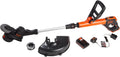 BLACK+DECKER 20V MAX 12 Inch Weed Eater Cordless String Trimmer and Wheeled Edger Lawn Tool with Spool, 2.5Ah Battery and Charger Included, Lightweight, 2 Speed PowerDrive (LST522)