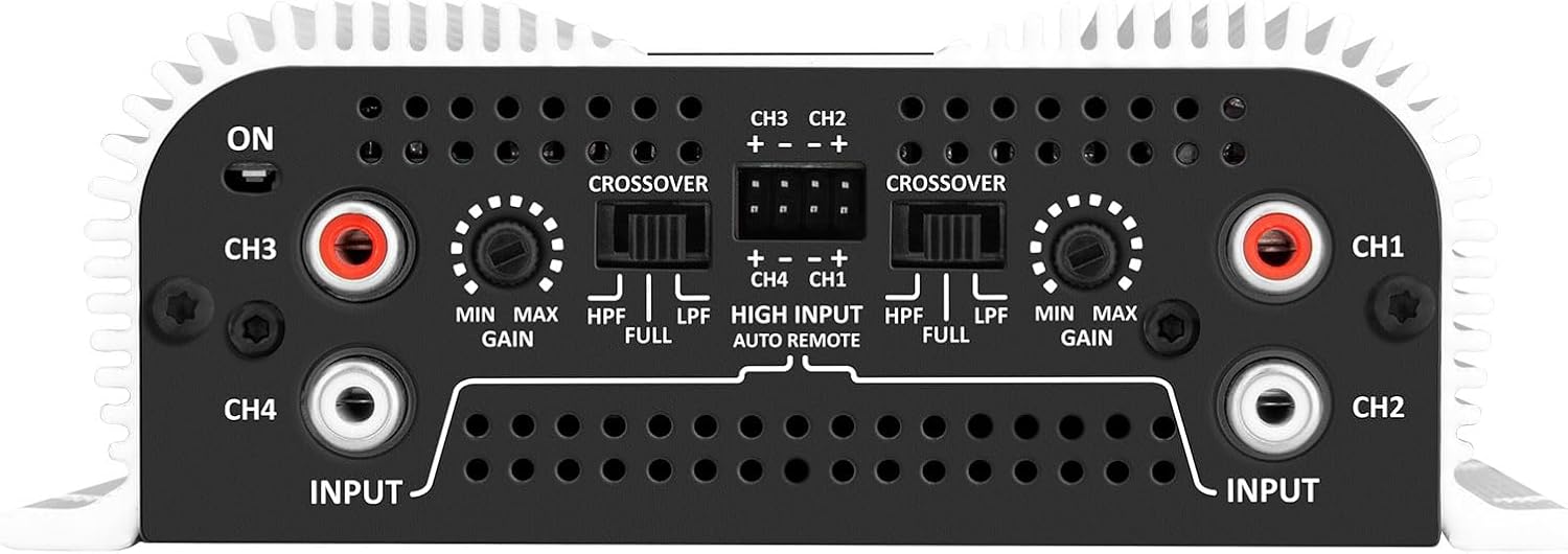 Taramps TS 1200x4 Amplifier Car Audio 1200W RMS 2 Ohms 4 Channels 2 Bridged Channels, Full Range Crossover Fixed RCA/Wire Input - Multichannel Class D