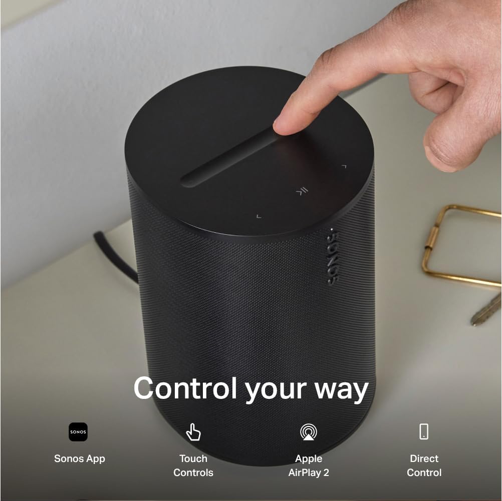 Sonos Era 100 SL - Compact, Microphone-Free Speaker with WiFi, Bluetooth - Black