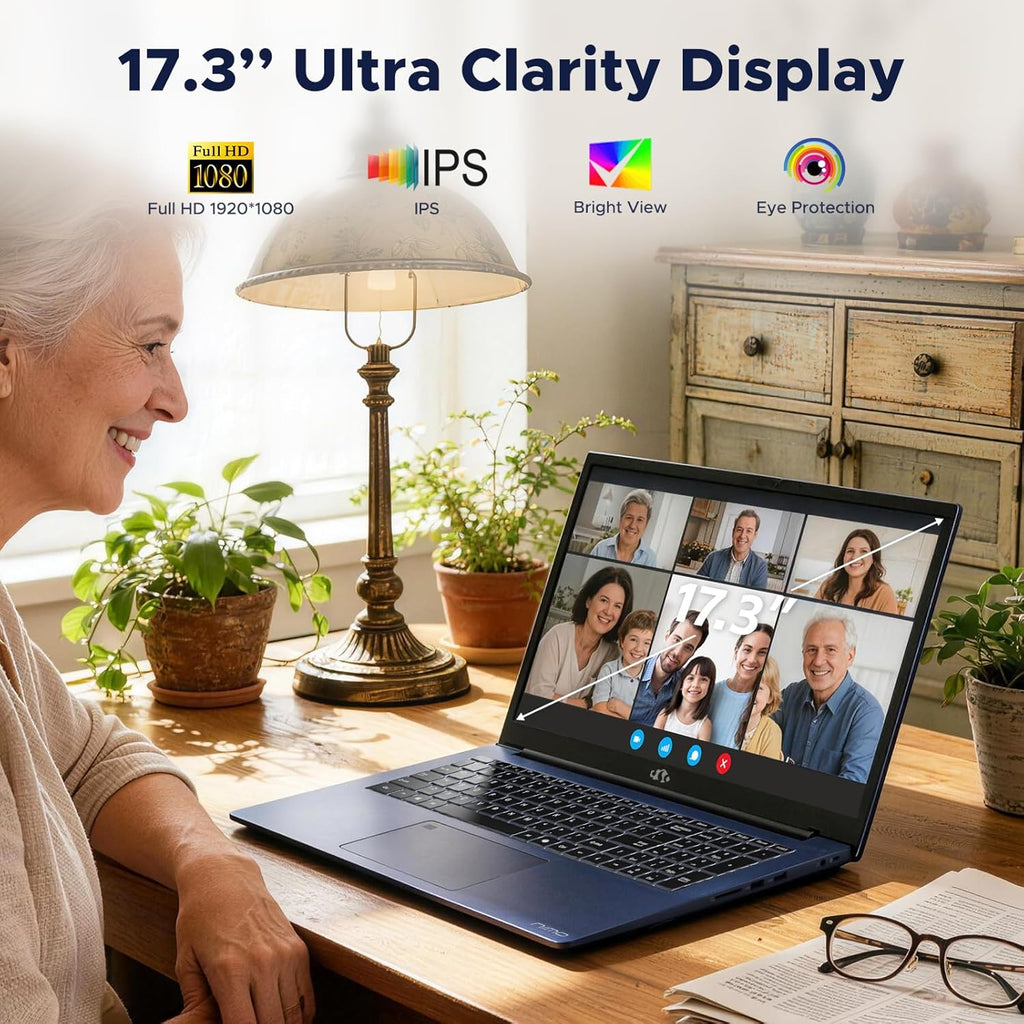 NIMO 17.3" IPS-Gaming-Laptop, AMD Ryzen 7 8745HS Up to 4.9GHz Beat R9 7940HS 16GB RAM 512GB SSD Radeon 780M-Graphics, WiFi 6E USB4 Backlit Keyboard Fingerprint, Win 11 PC for Work & Play 2-Yr Warranty