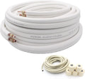 50 Ft Air Conditioning Copper Tubing Pipe Extension, 1/4" 1/2" 3/8" PE Thickened for Mini Split AC and Heating Equipment Insulated Coil Line HVAC Refrigerant with Nuts (1/4" & 1/2"* 3/8" PE WITH NUTS)