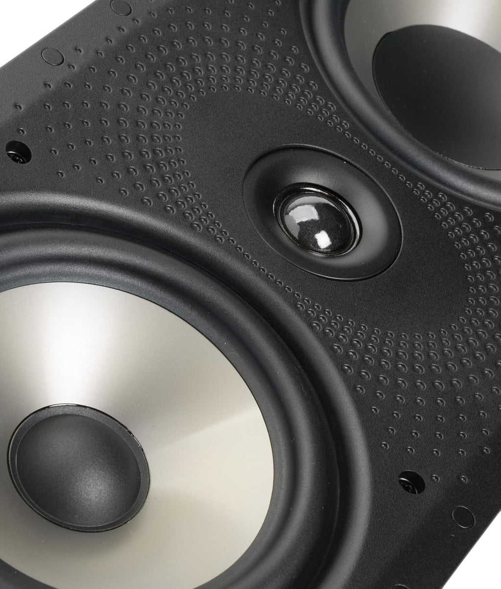 Polk Audio 265-RT 3-Way in-Wall Speaker - Vanishing Series | Fits Ceiling/Wall | High-Performance Home Stereo Speakers | Power Port & Paintable Grille - Black