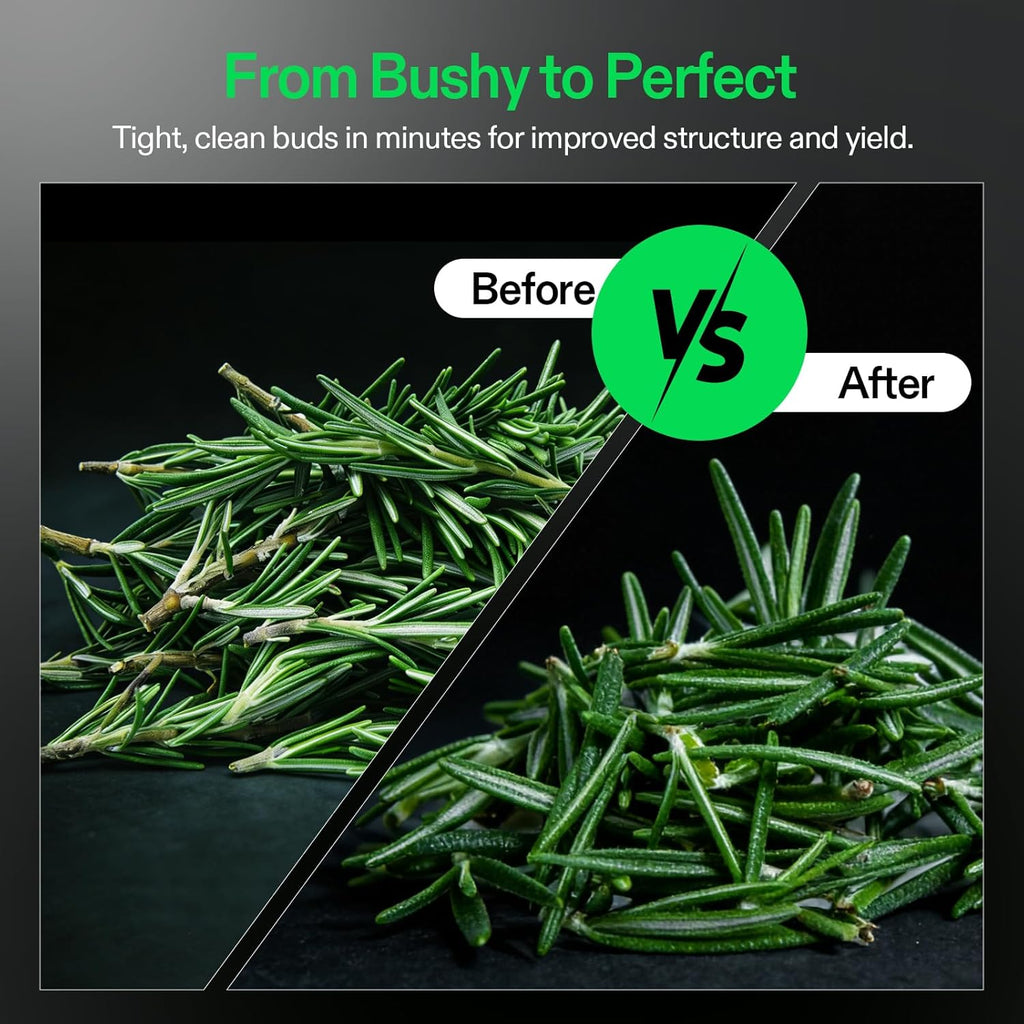 VIVOSUN 19 inch Bud Leaf Bowl Trimmer with Clear Visibility Dome, Sharp Stainless Steel Blades for Spin Cut, Solid Metal Gear Box, and Hand Pruner (Upgraded Version)