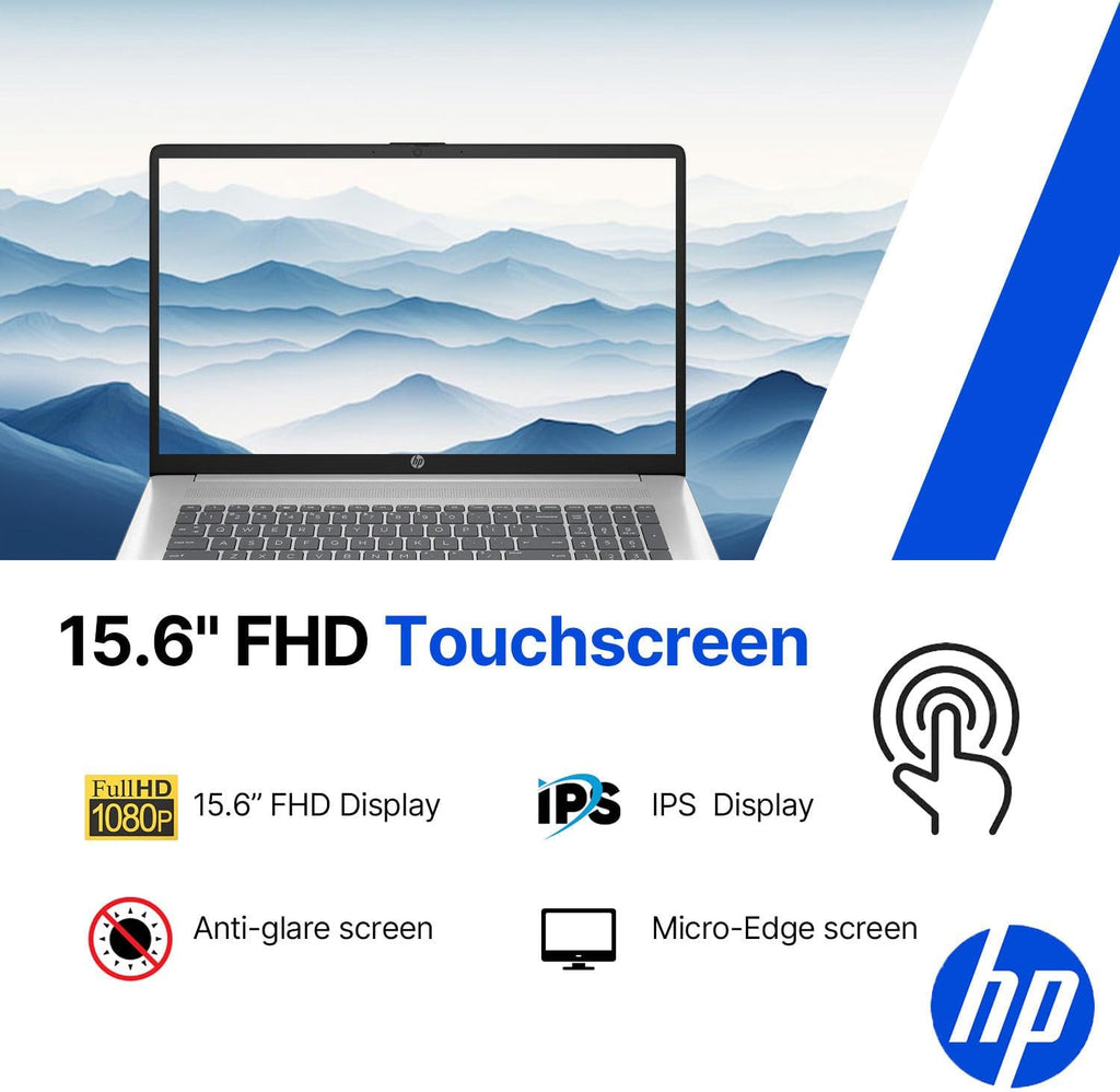 HP Pavilion 15.6" Touchscreen Laptop • AMD Ryzen 5 7520U • 8GB RAM • 256GB PCle SSD • Copilot AI • Wi-Fi 6 • Windows 11 • Ready for School & Work