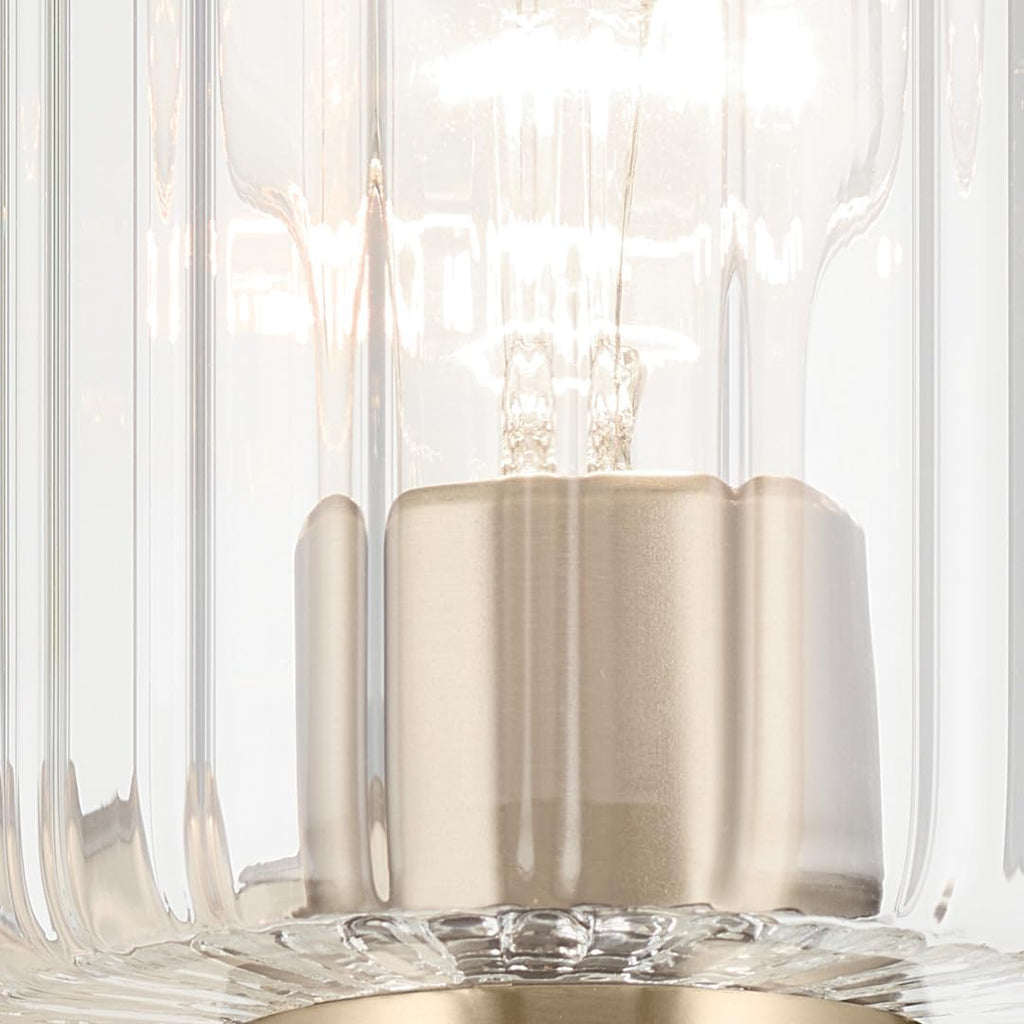Kichler Gioe 24.25" 3-Light Bathroom Vanity Light Fixture with Clear Fluted Glass in Champagne Bronze, Damp Rated for Mirror, Powder Room (24.25" W x 10.5" H), 55226CPZFLU