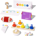 LOVEVERY | The Music Set | 6 Montessori Musical Instruments & Rhythm Book | Educational Toys for Toddlers & Preschoolers | Simple Songs and Play Guide | Ages 18 Months to 4+ Years