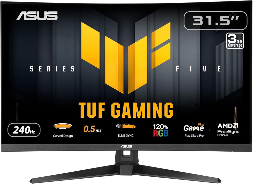 ASUS TUF Gaming Series 5 32” 1080P Curved Monitor (VG32VQM5AZ) - Full HD, 1500R, 240Hz, 0.5ms, Extreme Low Motion Blur Sync, FreeSync Premium, 120% sRGB, DisplayWidget, 3 yr Warranty
