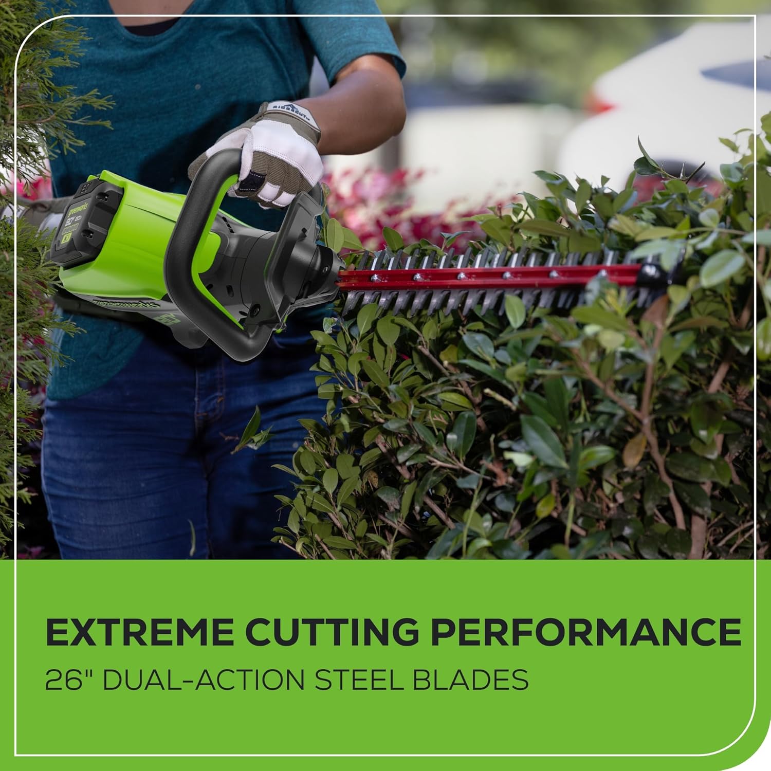 Greenworks 80V 26" Brushless Hedge Trimmer with 2.0Ah Battery and 2A Charger