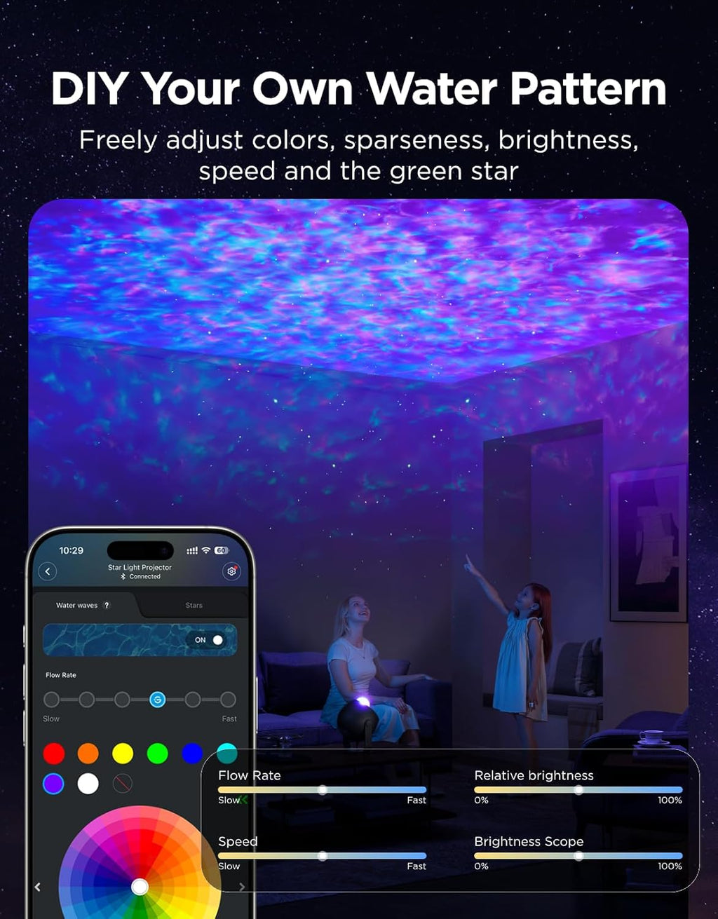Govee Nebula Star Projector Lights Bundle with Govee Star Light Projector with Ocean Wave Ripple Effects
