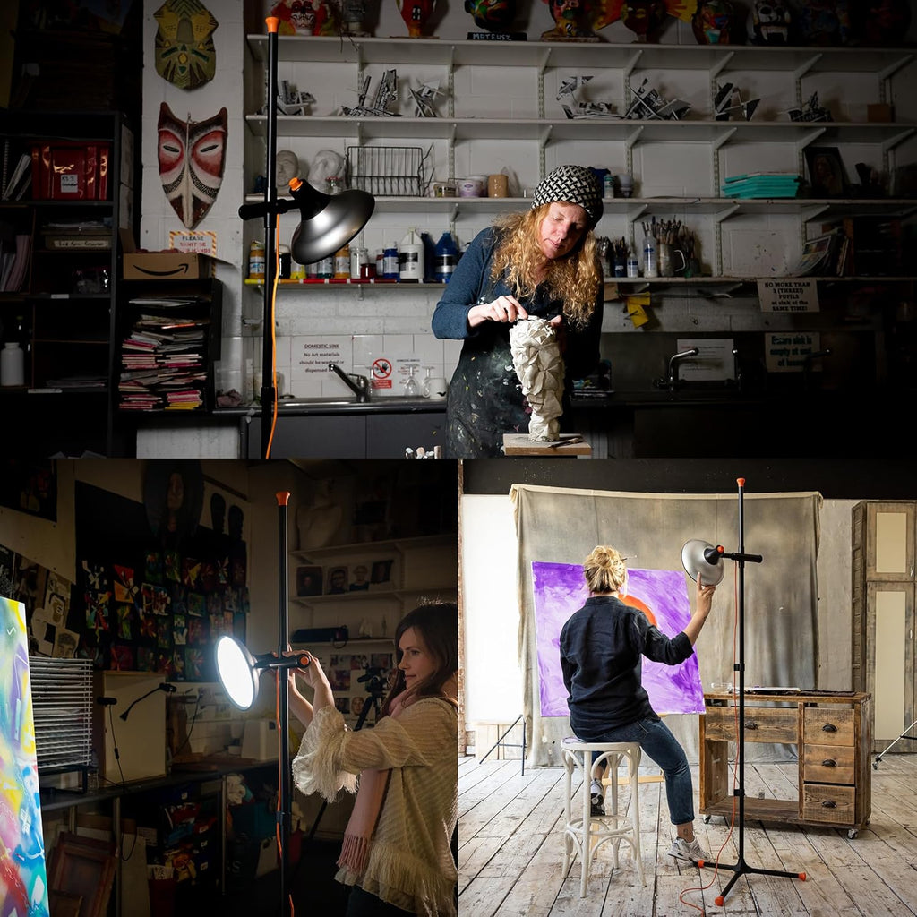 Daylight Artist Studio Lamp 2-6,000 Lux LED with 95+ CRI, 24cm Wide Shade
