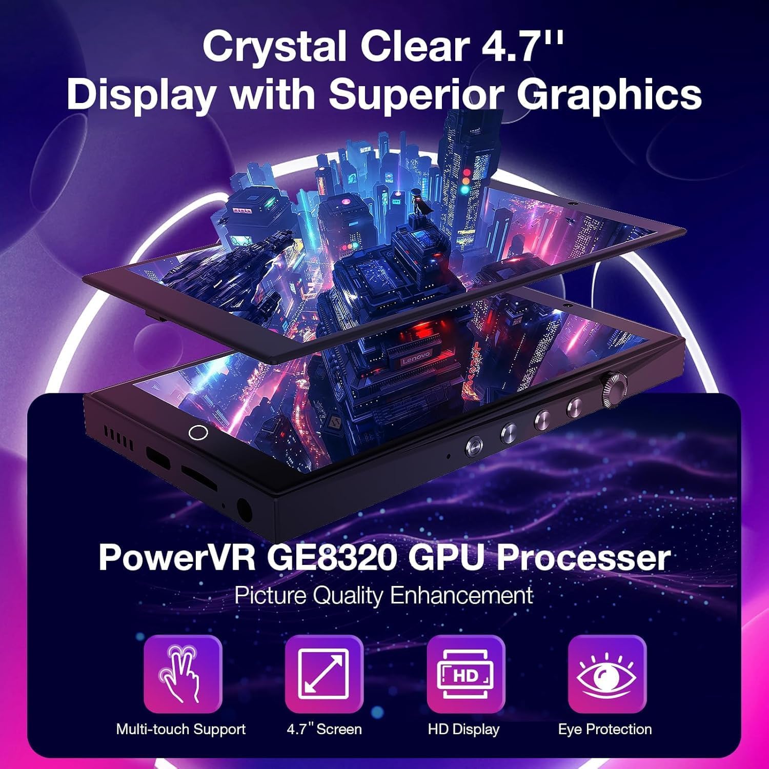 192GB 4.7" Touch Screen(1280P) Mp3 Player with Bluetooth and WiFi, Android 13 Music Player with Spotify,Pandora,Amazon Music,Bluetooth Mp3 Player with Camera,Mp3 & Mp4 Players for Kids