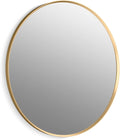 Kohler Essential 36 in. W x 36 in. H Round Framed Wall Mount Bathroom Vanity Mirror in Moderne Brushed Gold