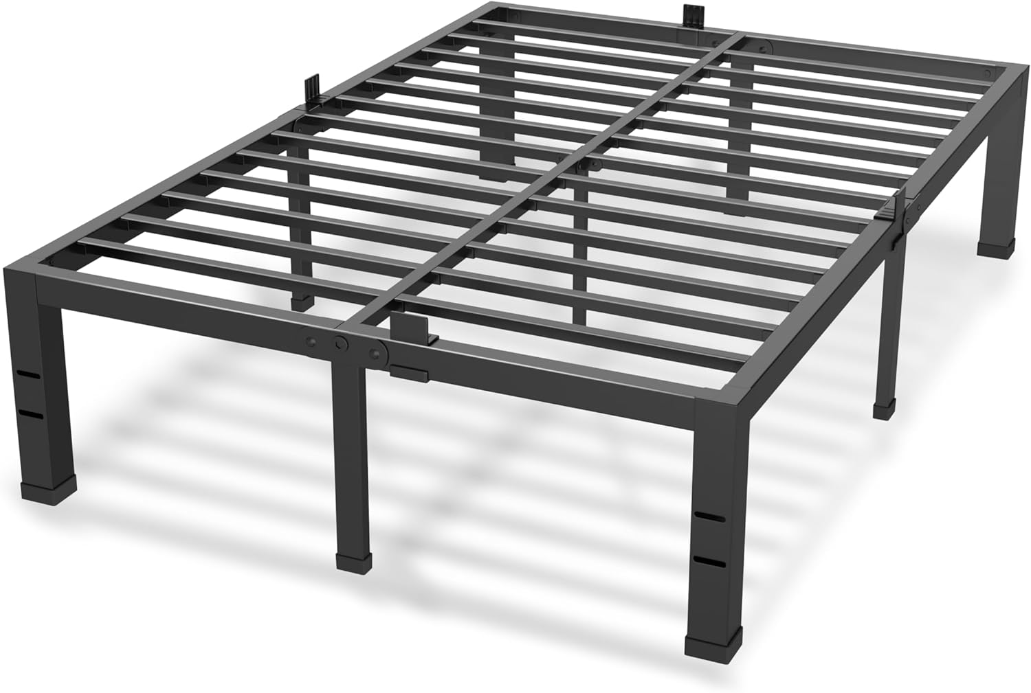 Superay 18 Inches Bed Frame Queen Size, Heavy Duty Metal Platform Bed Frame No Box Spring Needed, Easy Assembly, Noise Free Bedframes with Mattress Slide Stopper