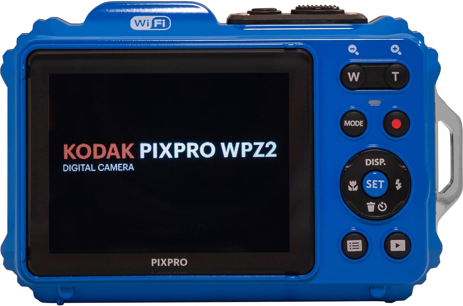Kodak PIXPRO WPZ2 Rugged Waterproof Shockproof Digital Camera 16MP 4X Optical Zoom 1080P Full HD Video, 2.7 LCD (Blue), 32GB SD Card, Black Compact Camera Case, Floating Strap, Bundle (7 Items)