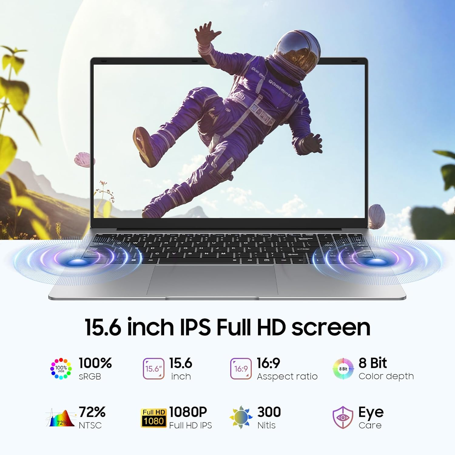EYY 15.6" Laptop Computer, Win 11 Laptops with 8GB RAM 256GB SSD, Celeron N4000 Processor, 100% sRGB Screen, for Business, Student & Everyday Tasks, 5000mAh Battery, Dual Band WiFi