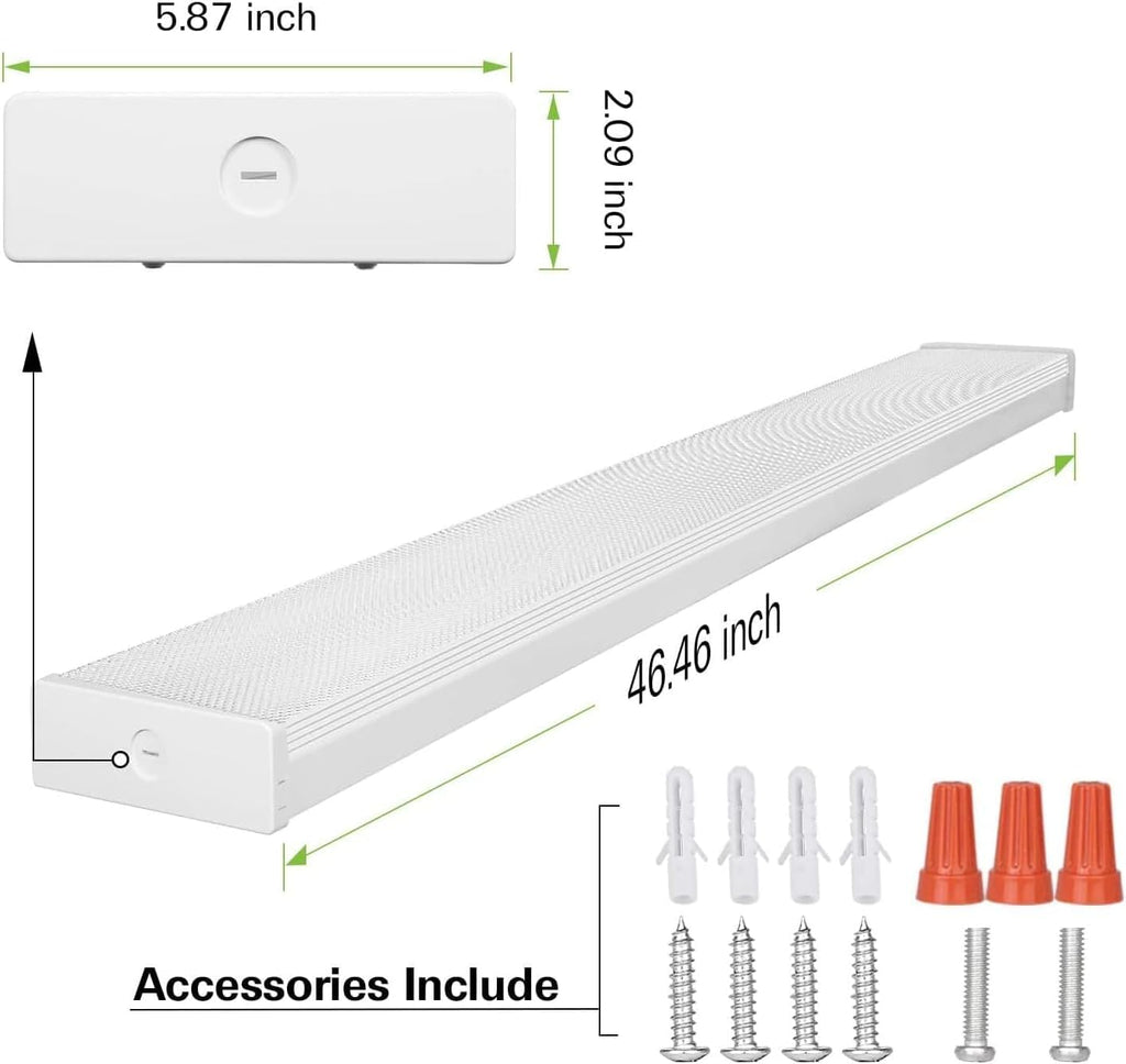 4 Pack 4FT LED Wraparound Light with 3 Wattages/3 Lumens/3 CCT Selectable, 55W/65W/75W, 5500lm/6500lm/7500lm, 3000K/4000K/5000K, 4 Foot LED Wrap Light Fixture, Flush Mount Office Ceiling Light, ETL