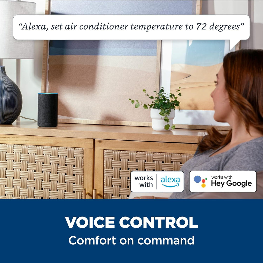 GE Window Air Conditioner 10,000 BTU for Rooms up to 450 sq ft., Wi-Fi Enabled, Energy-Efficient Cooling for Medium Rooms, Easy Install Kit, Control Using Remote or Smartphone App, White