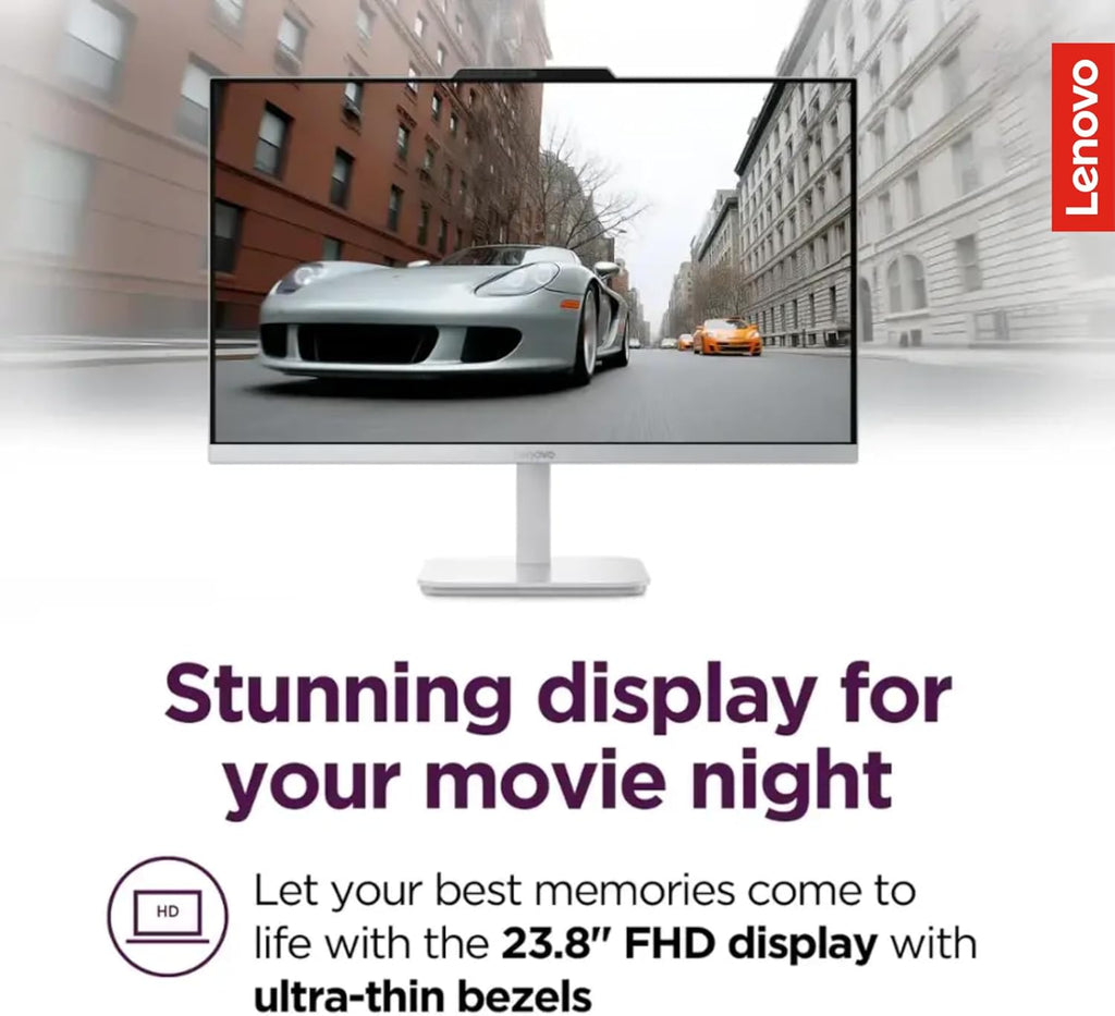 Lenovo IdeaCentre Everyday Tasks 24" Full HD All-in-One Desktop Computer • Office 365 for the Web • Intel 4-Cores • 256GB SSD • 8GB RAM • KB and Mouse • Windows 11