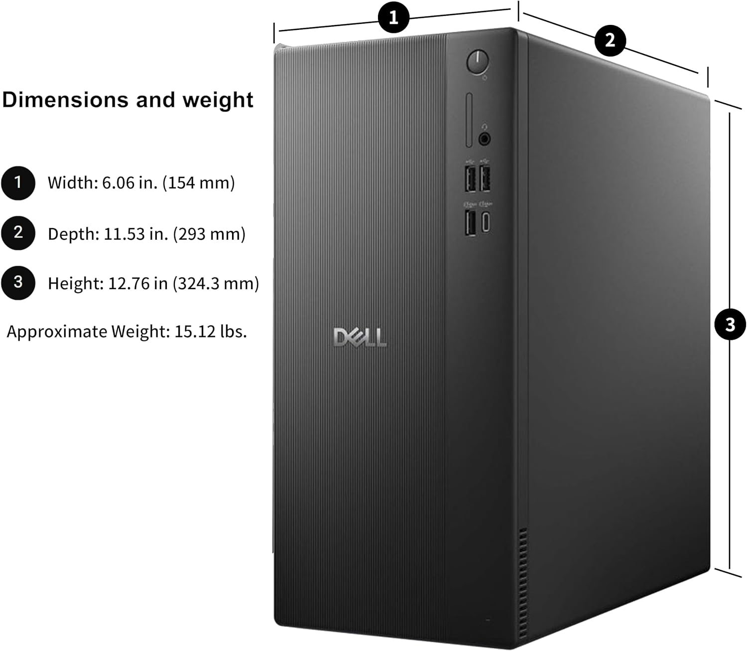 Dell Tower Desktop Computer, Intel Core Ultra 5, 16GB DDR5 RAM, 1TB PCIe SSD, Windows 11 Pro Business Workstation, Intel AI Boost NPU, HDMI, DisplayPort,Keyboard Mouse, Wi-Fi 6+Bluetooth