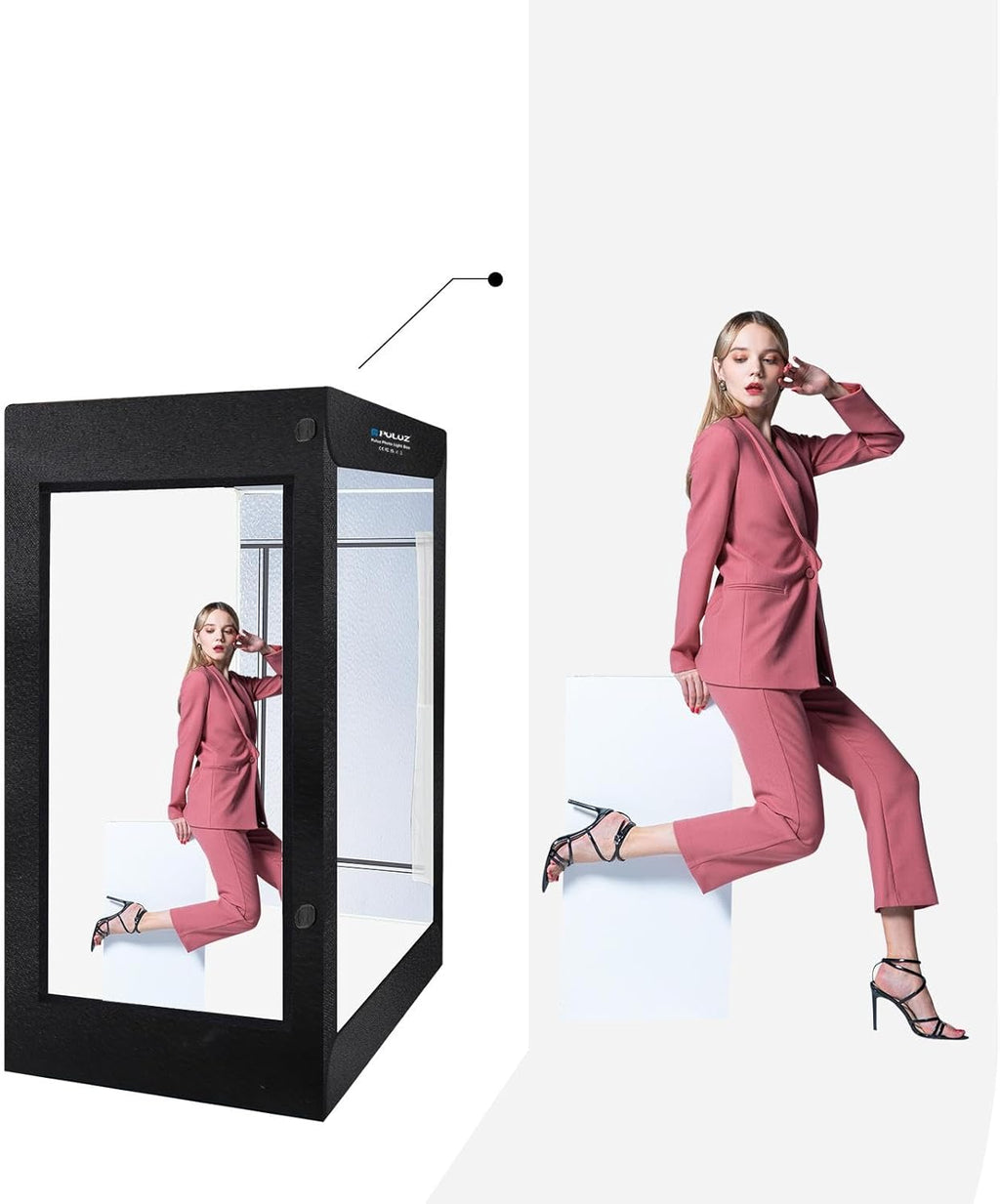 PULUZ Professional Large Photo Light Box Photography Studio, 47x31x78inch Large Lightbox Photo Video Continuous Lighting Softbox Shooting Tent Kit with 2 Colors PVC Backdrops