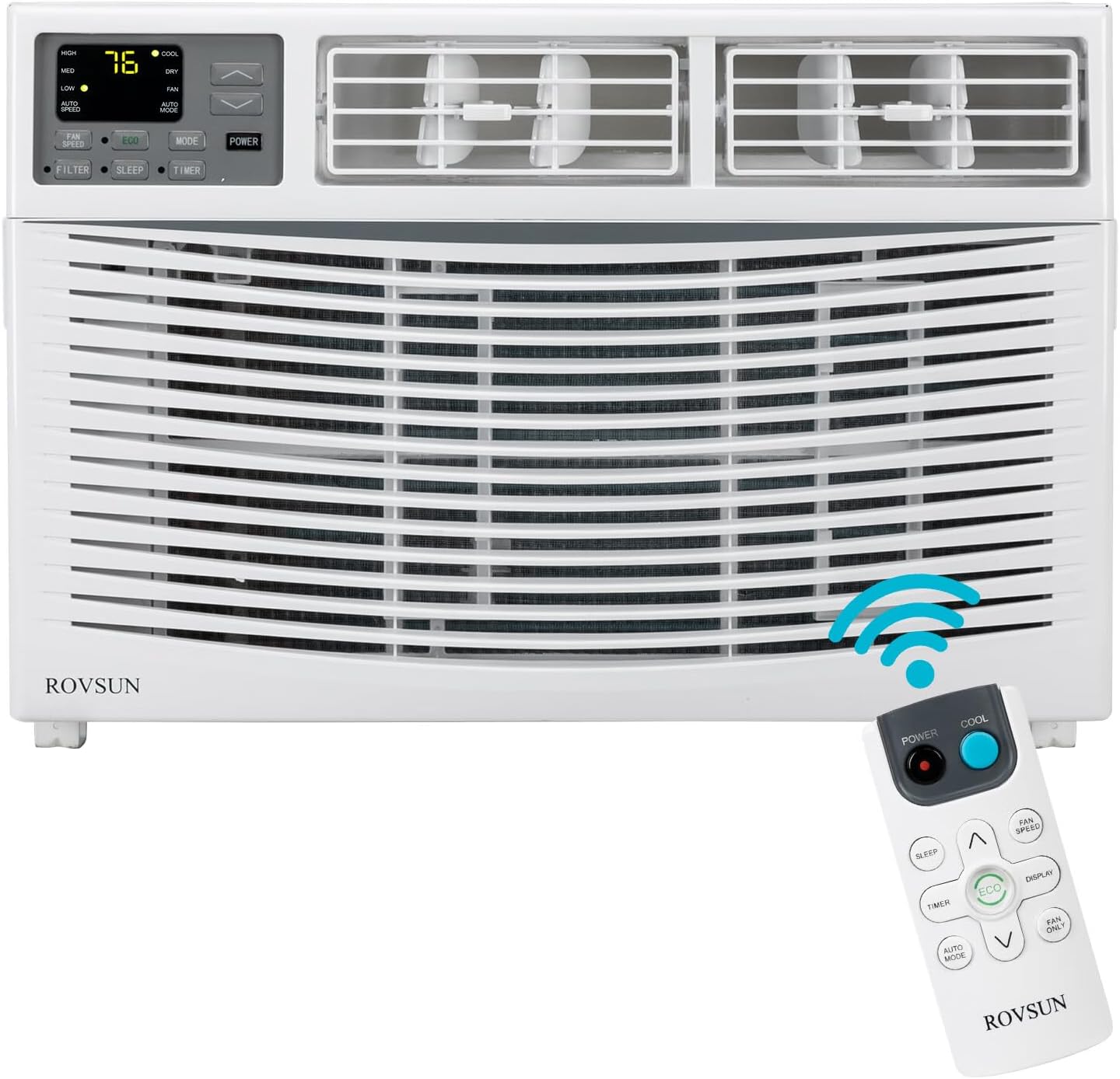ROVSUN 8000 BTU Air Conditioner Window Unit, 3-in-1 Window AC Unit Cooler, Dehumidifier & Fan with Timer, Remote Control & Installation Kit, Cooling Rooms up to 350 Sq. Ft, 115V/60Hz