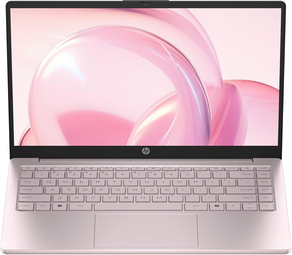 HP 14" Business Laptop Computer, Microsoft Office 365 Included, 4-Core Intel Processor, Windows 11, Tranquil Pink (Tranquil Pink, 128GB Storage)