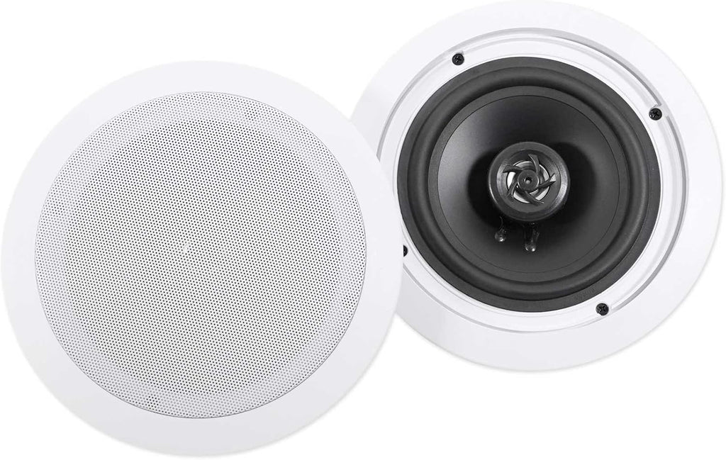 Rockville HC655 6.5 in 500 Watt 2-Way in-Ceiling Home Theater Speakers 8 Ohm, Aim-able Swivel Tweeter, Paintable Grills, Clear Audio, for Home Theater and Multi-Room Audio, 5-Pairs