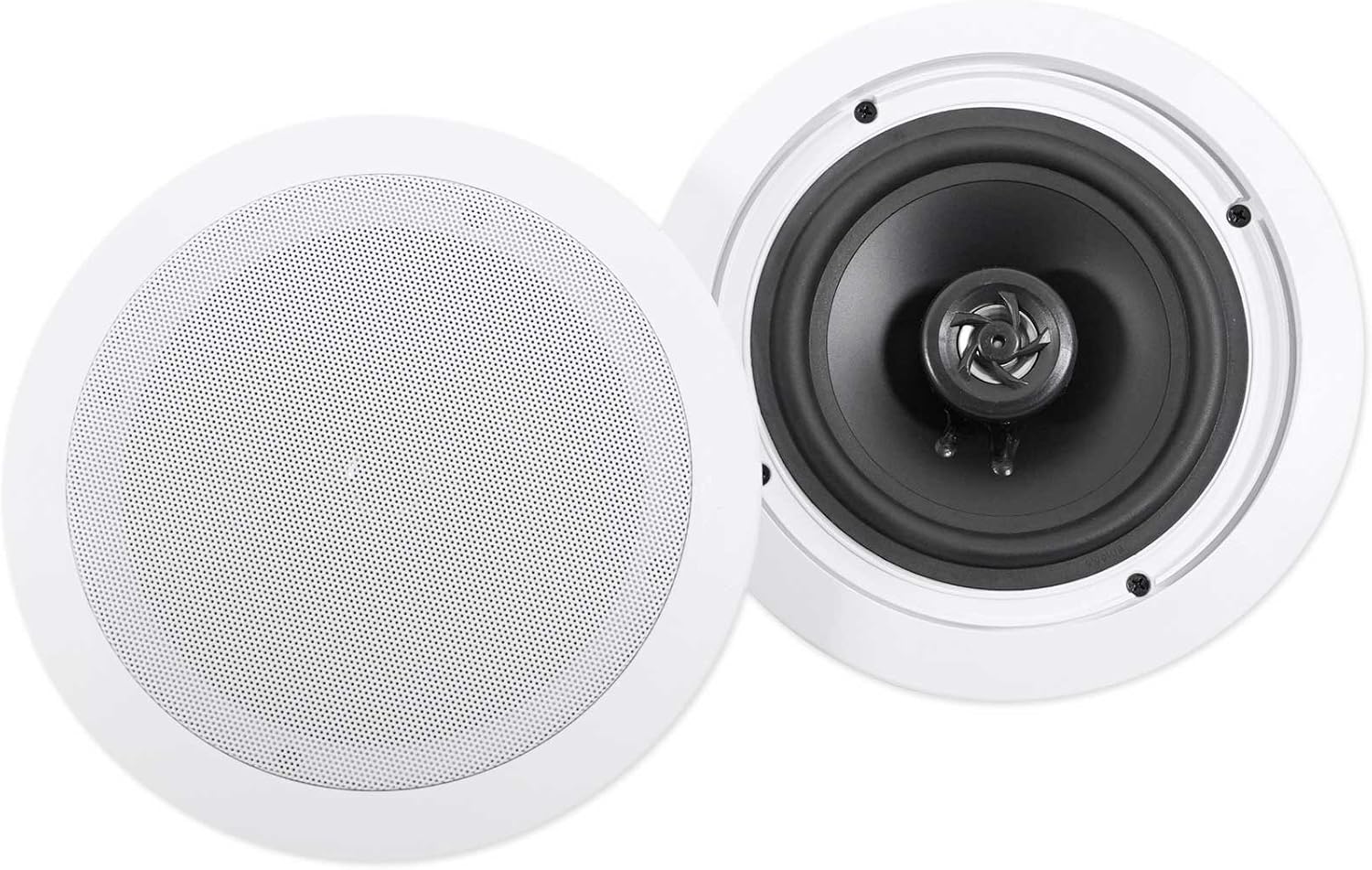 Rockville HC655 6.5 in 500 Watt 2-Way in-Ceiling Home Theater Speakers 8 Ohm, Aim-able Swivel Tweeter, Paintable Grills, Clear Audio, for Home Theater and Multi-Room Audio, 5-Pairs