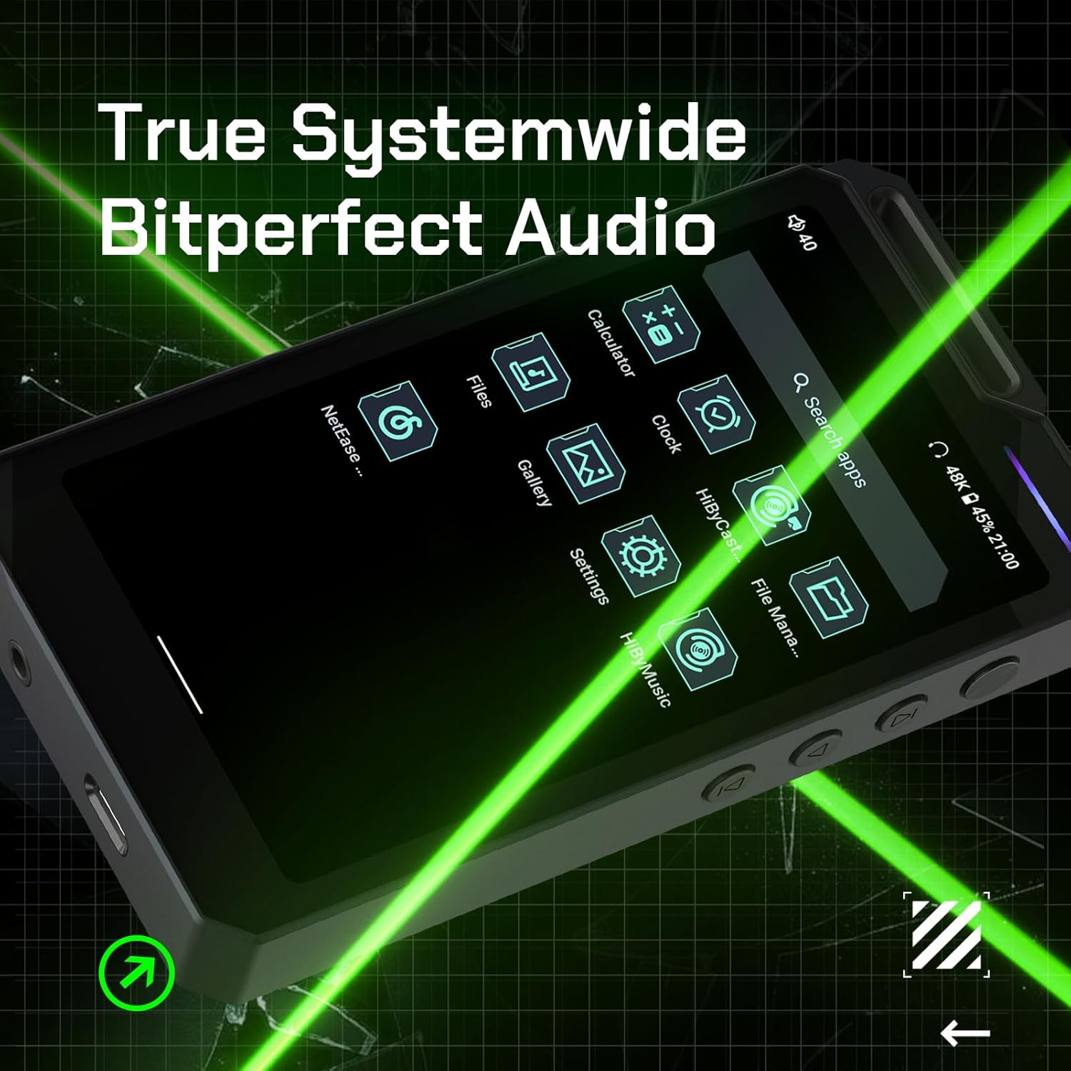 HiBy R4 MP3 & MP4 Player Spotify Player with Bluetooth and WiFi 4-Way HiFi DAP Android 12 OS 3.5mm PO+4.4mm Bal 32G+2TB Scalable Memory
