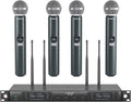 Phenyx Pro Wireless Microphone System, Quad Channel Wireless Mic, w/ 4x40 UHF Frequencies, Auto Scan, 328ft Long Range, 4 Handheld Dynamic Microphone for Singing, Church, Karaoke (PTU-7000-4H)