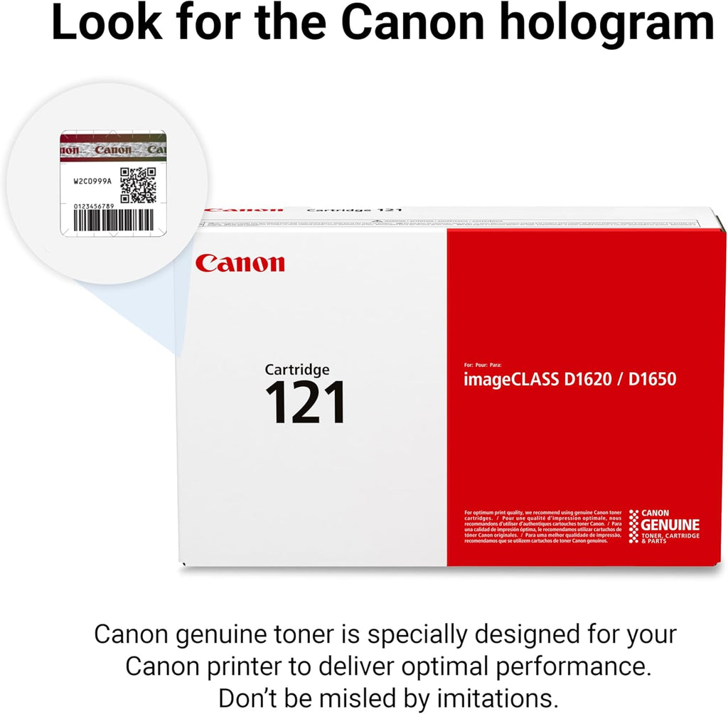 Canon Genuine 121 Black Toner Cartridge Compatible with D1650, D1620