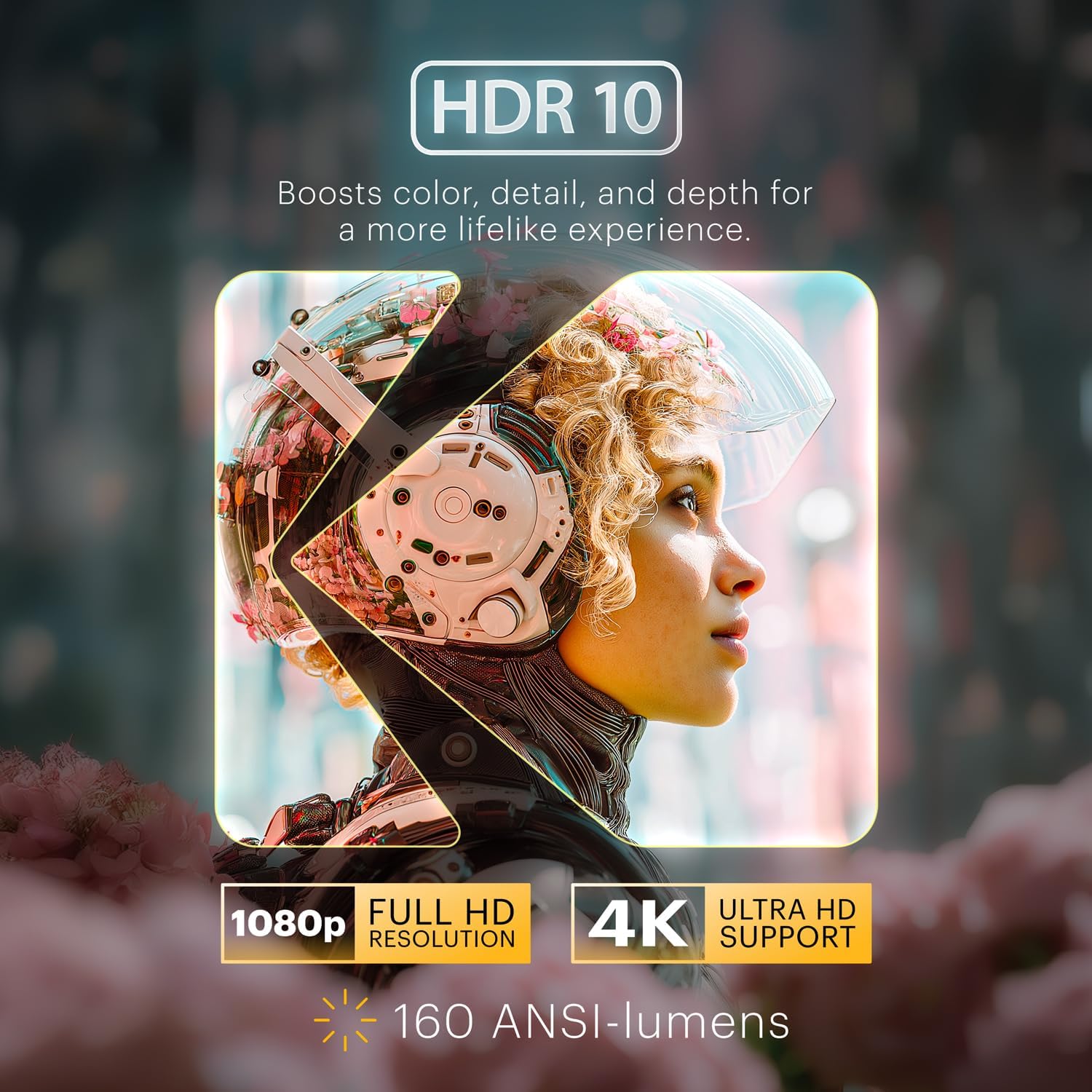 KODAK Luma 500 Mini Projector - 150 ANSI Lumens - Outdoor Movie & TV Projector for Backyard & Camping - Compatible with Google TV & Chromecast Display, Netflix-Certified - 2-Hour Eco-Mode Battery