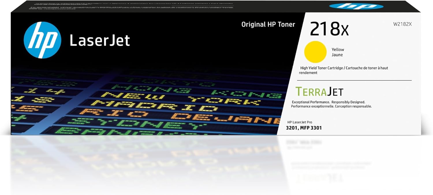 HP 218X Yellow High-Yield Toner Cartridge | Works with Color LaserJet Pro 3201, MFP 3301 Series | W2182X
