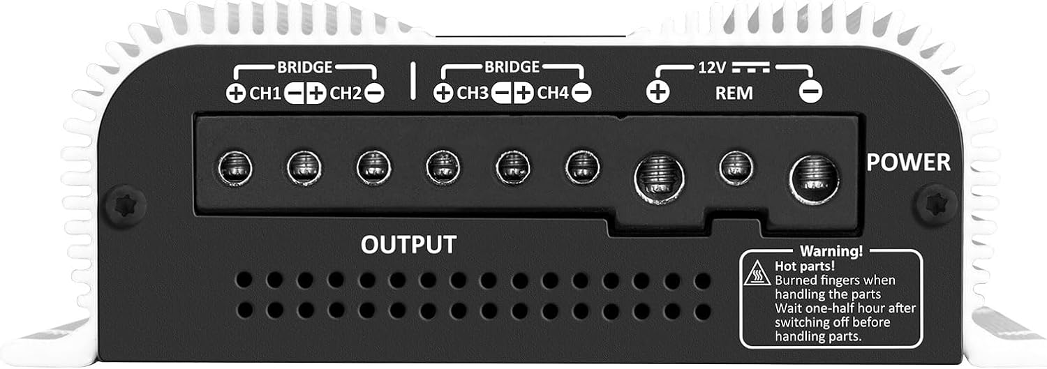 Taramps TS 1200x4 Amplifier Car Audio 1200W RMS 2 Ohms 4 Channels 2 Bridged Channels, Full Range Crossover Fixed RCA/Wire Input - Multichannel Class D