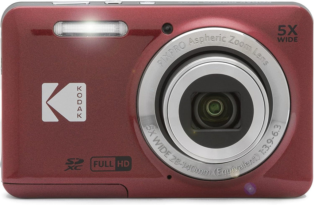 Kodak PIXPRO FZ55, 16MP 28mm Wide-Angle Digital Camera (Red) + Accessories Bundle