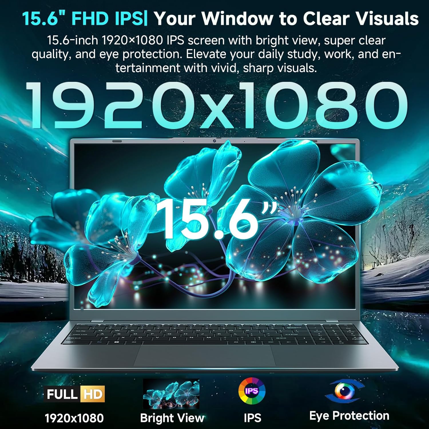 15.6 inch Laptop Computer, AMD 3020e Processor Up to 2.6GHz, 8GB RAM 256GB SSD, FHD IPS Display, Reliable Laptop with Type C, USB 3.2, HDMI, WiFi 5, Lightweight Laptop for Business & Students