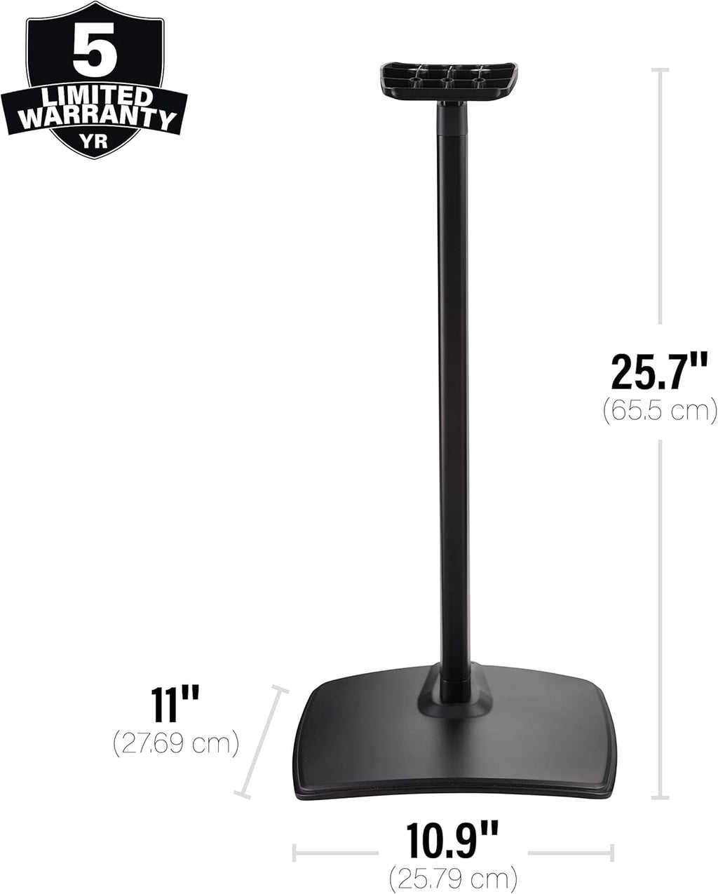 Sanus Height Adjustable Speaker Stands for Sonos Era 300™ - 17" Height Adjustment Sonos Stand Includes Carpet Spikes & Rubber Pads - Easy DIY Install Comes w/All Hardware - Black Pair
