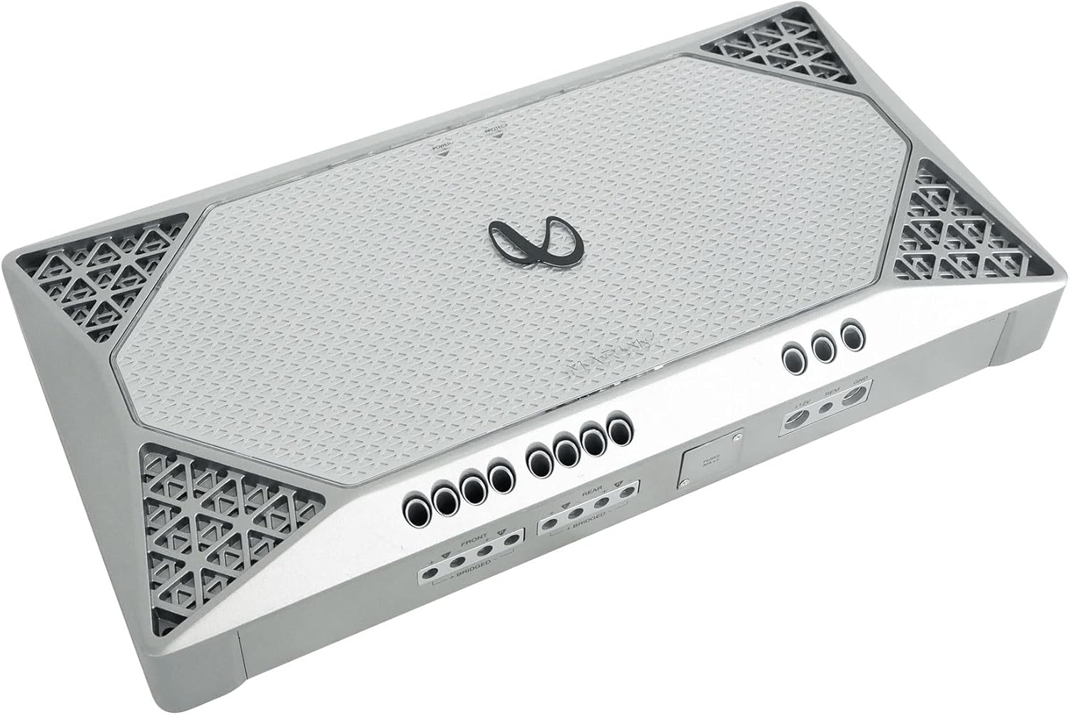 Audiosavings Bundle:(1) Infinity M704A 400w RMS 4 Channel Marine Amplifier Class D Boat Amp Bundle with (1) Rockville RWK42 4 Gauge 4 Chan Car Amp Wiring Installation Wire Kit (2) RCA's (Items 2)