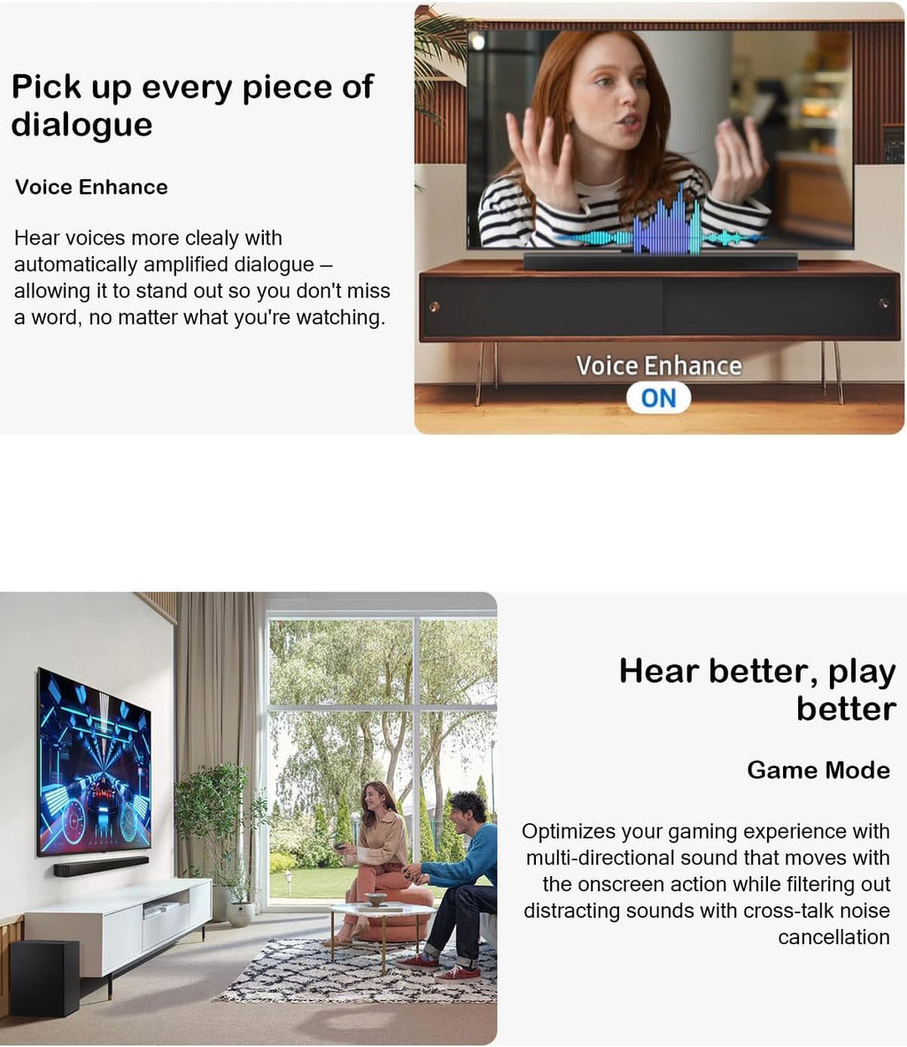 Samsung B-Series Soundbar HW-B750F 5.1ch with Wireless Subwoofer, DTS Virtual:X Surround Sound, TV Home Theater System for Movies, Gaming, Powerful Bass & Immersive Audio Upgrade