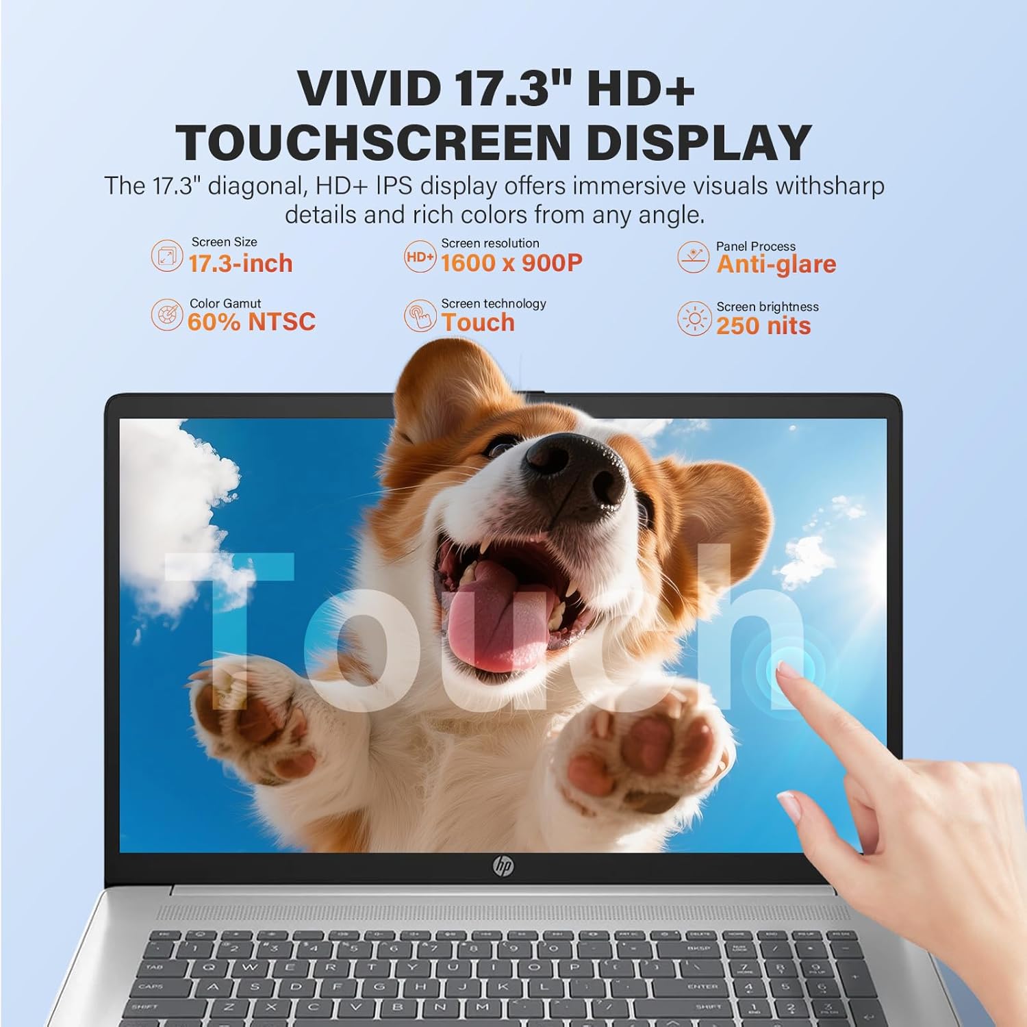 HP 17 Touchscreen Laptop Computer, 17.3" HD+ AntiGlare Display, Backlit Keyboard, Win11 Pro, AMD Ryzen 5 7430U, for Business & Student, Fast Charge, AI Copilot, w/Accessories, 20GB RAM,512GB SSD